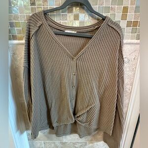 Waffle material brown size small